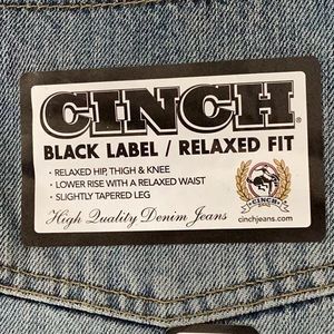 Cinch Men's Black Label 2.0 Medium Wash Loose Fit Tapered Leg Jean